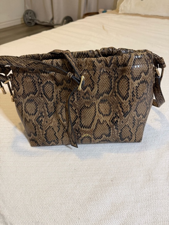 A.P.C. Handbags - APC Women's Snake-Print Crossbody Tote - Brown
